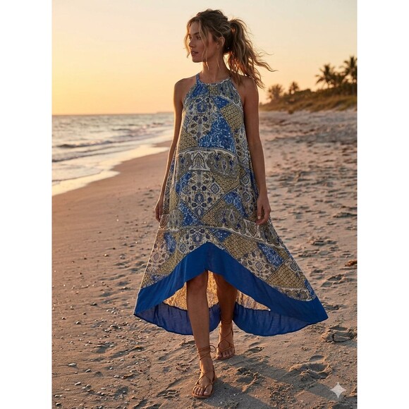 Lascana Dresses & Skirts - Lascana Boho Coastal Beach Oversized High Low Maxi Dress Women's Size 6
